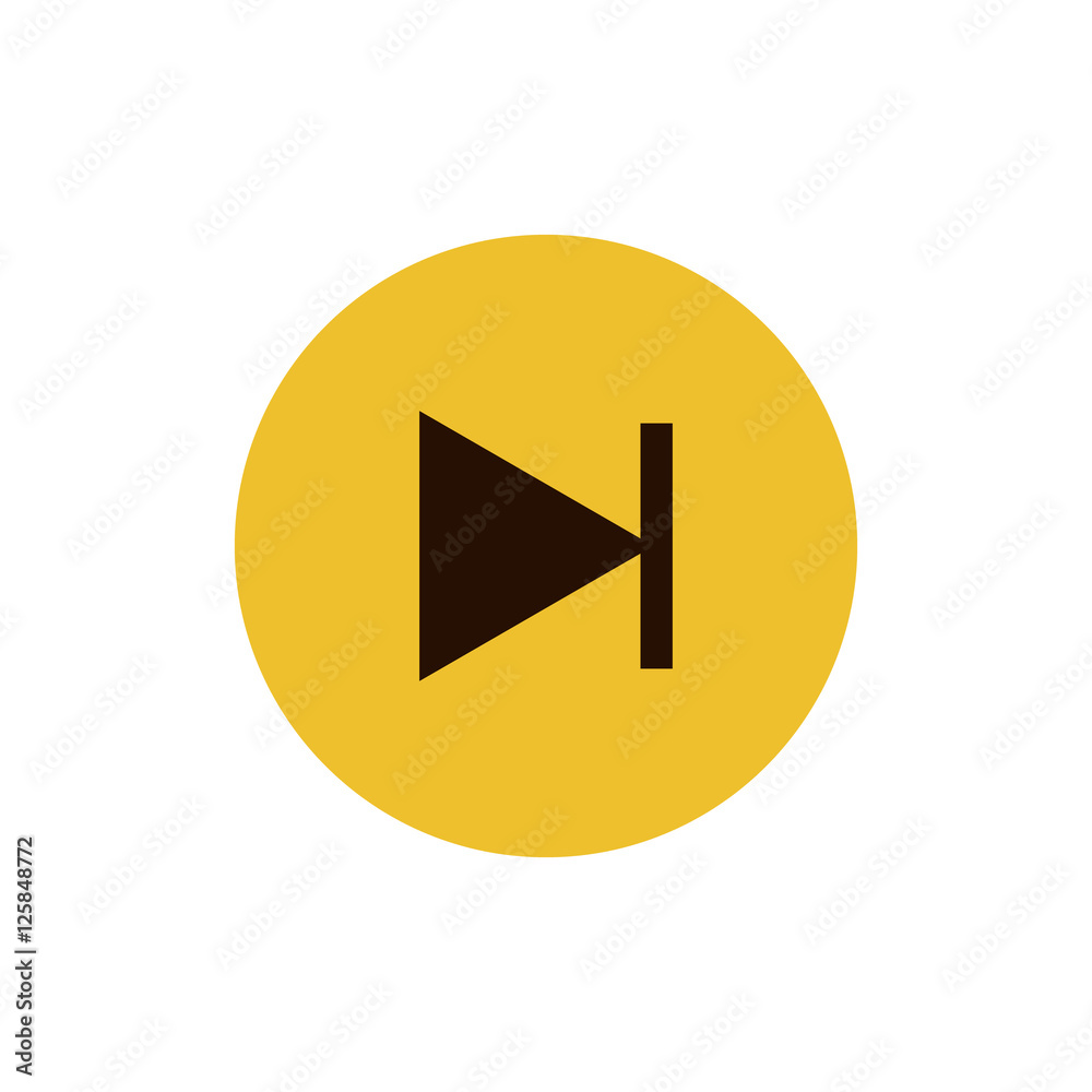 Next track icon vector, clip art. Also useful as logo, circle app icon, web UI element, symbol, graphic image, transparent silhouette and illustration.