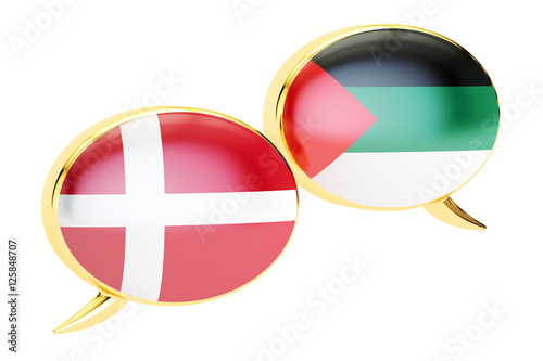 Free Download Speech bubbles, Danish-Arabian translation concept. 3D rendering - GFXLoad