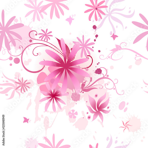 pink flowers seamless