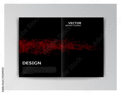 Black template of brochure with abstract elements