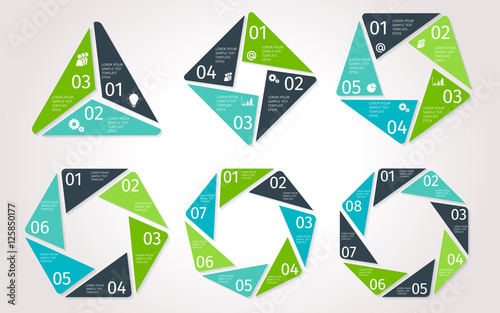 Circle arrows infographic. Vector template in polygonal style.