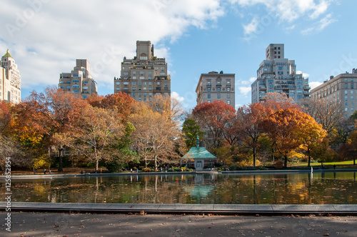 View of Manhttan buildings from Central Park, New York photo