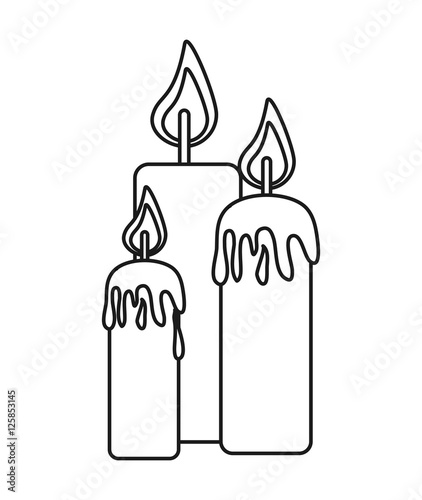 Candle icon. Christmas season decoration and celebration theme. Isolated design. Vector illustration
