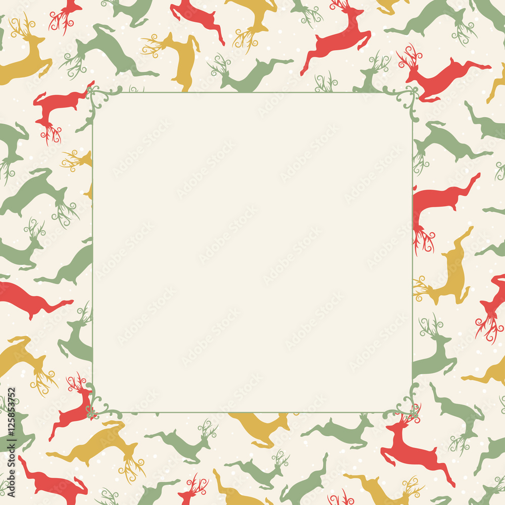Fototapeta premium Reindeer colorful seamless pattern design