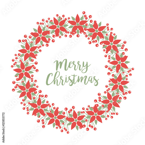 Christmas wreath with greetings