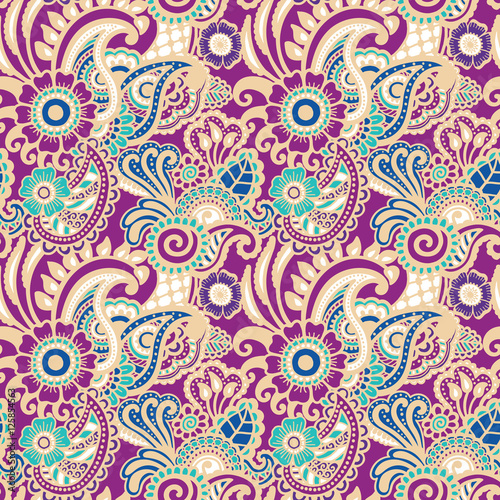 Paisley seamless colorful pattern