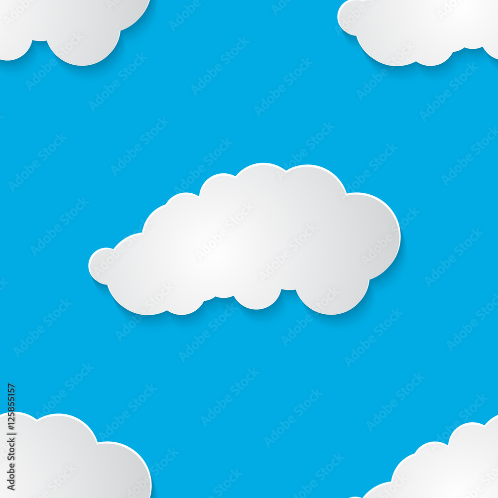 Seamless pattern with paper clouds Seamless pattern with paper clouds