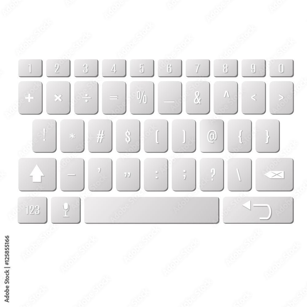 vector modern keyboard of smartphone, numerals buttons vector modern keyboard of smartphone, numerals buttons