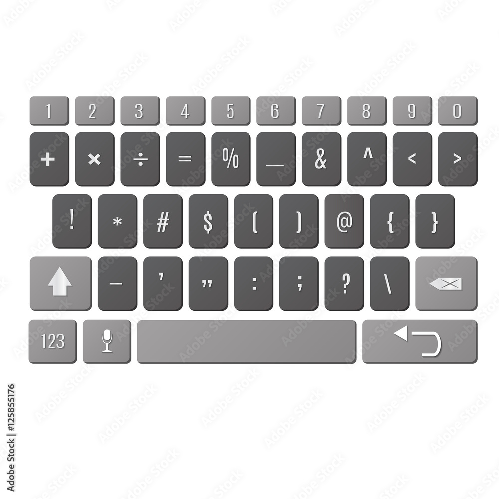 vector modern keyboard of smartphone, numerals buttons vector modern keyboard of smartphone, numerals buttons