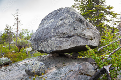 Stone on Mountain of the Vottovaara in Karelia,  Russia photo