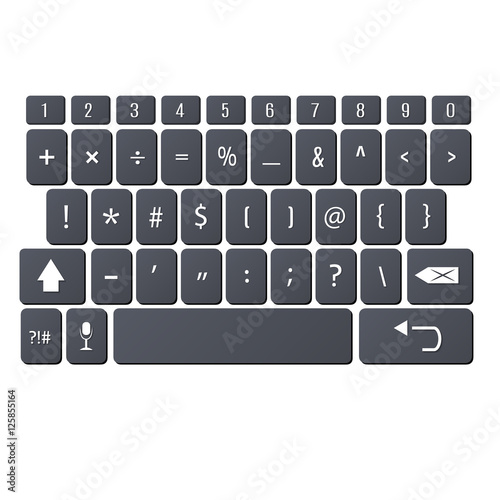 vector modern keyboard of smartphone, numerals buttons