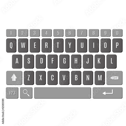 keyboard of smartphone, alphabet buttons