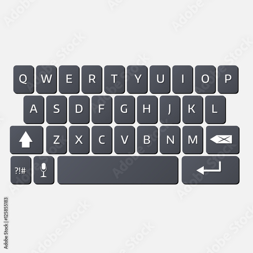 keyboard of smartphone, alphabet buttons