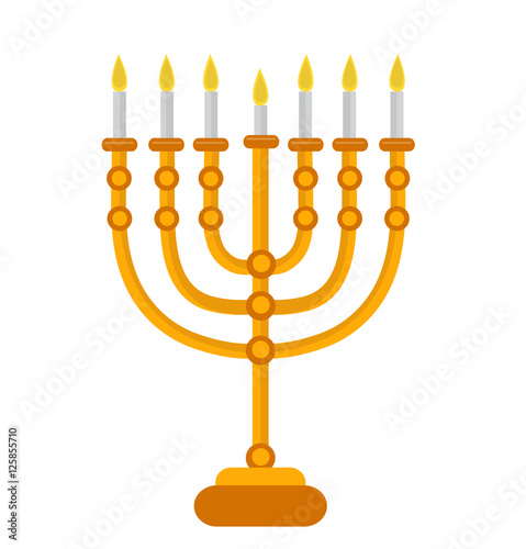 Menorah icon. Menorah flat style. Menorah isolated on white background.