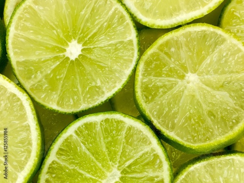 full frame of lime slices