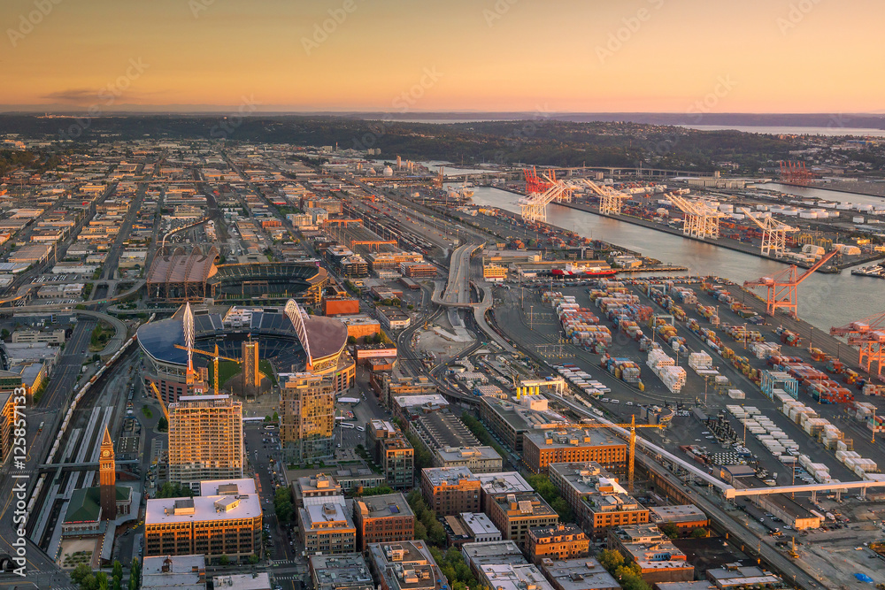 Obraz premium View of downtown Seattle skyline