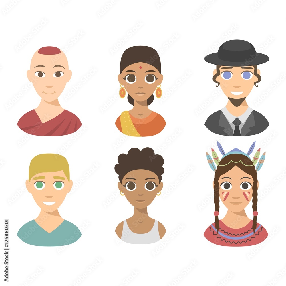 People nationality race vector illustration. People nationality race vector illustration.