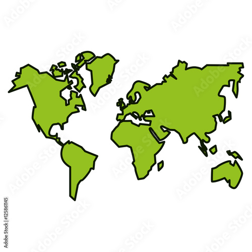 Continents of planet icon. Earth world map and cartography theme. Isolated design. Vector illustration