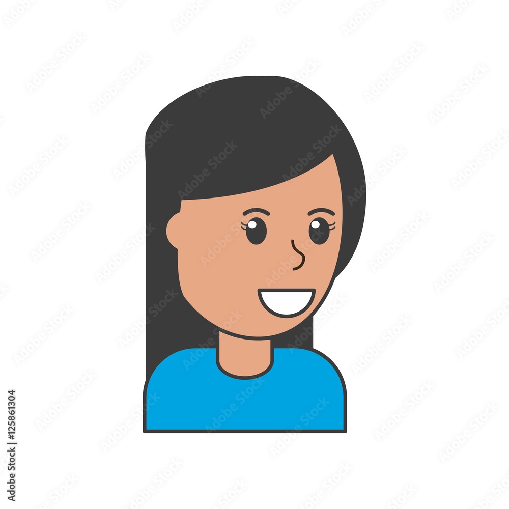 Girl cartoon icon. Female avatar person human and people theme. Isolated design. Vector illustration