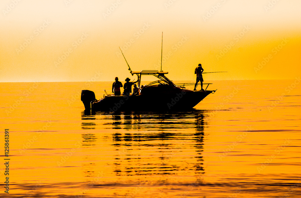 Sport Fishing Boat Silhouette