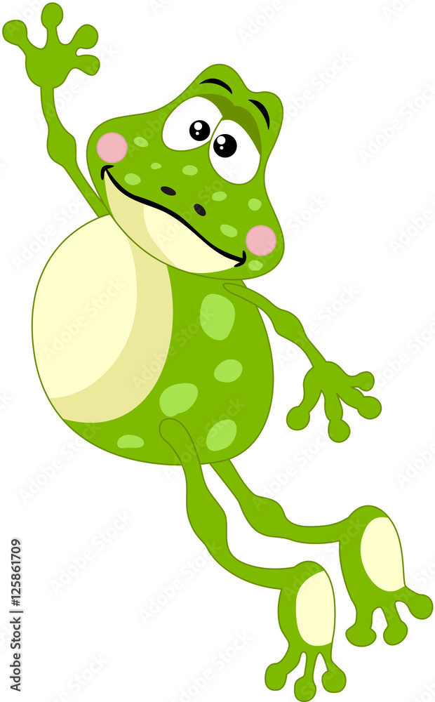 Fototapeta premium Cute frog jumping 
