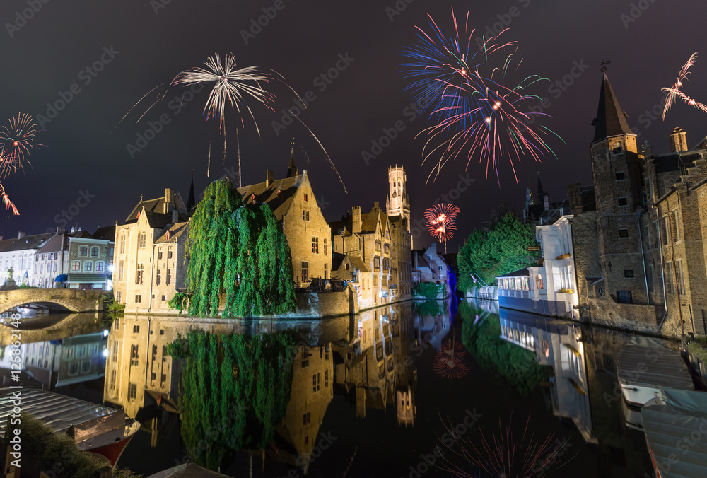 Obraz premium New Year´s Eve in Bruges - Sylvester in Belgium