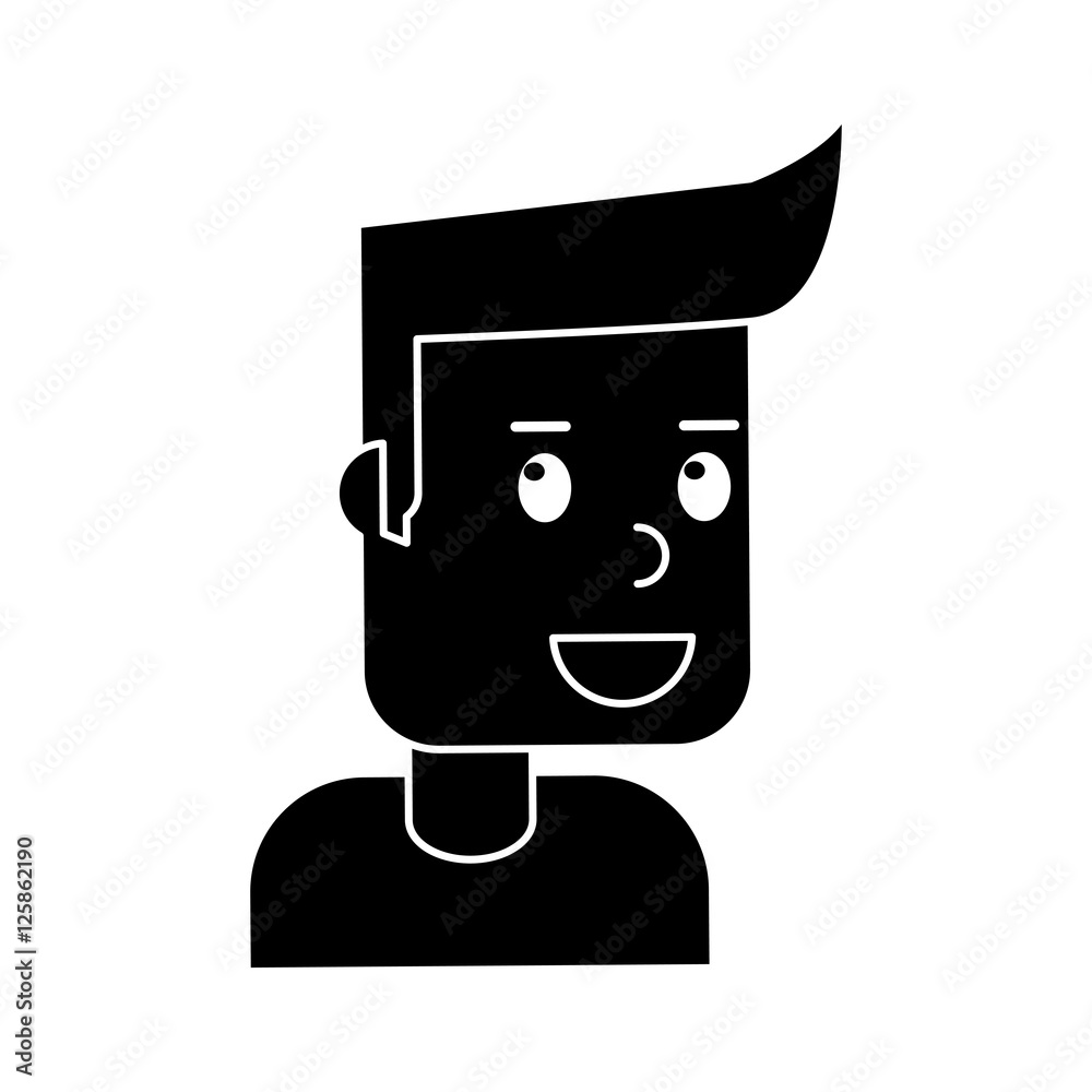 Boy cartoon icon. Male avatar person human and people theme. Isolated design. Vector illustration