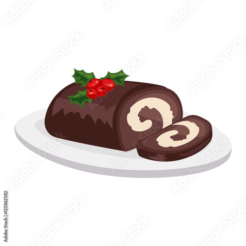 Christmas cake isolated vector icon