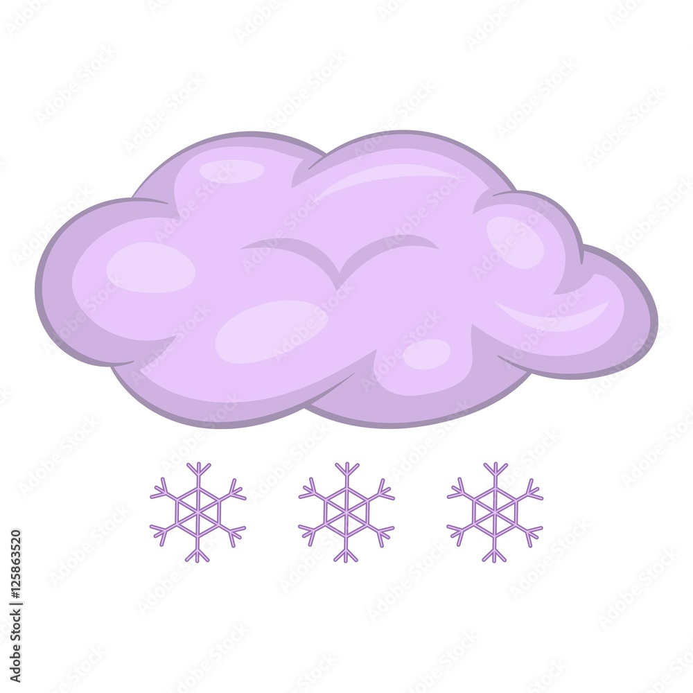 Snow with cloud icon. Cartoon illustration of snow with cloud vector icon for web design Snow with cloud icon. Cartoon illustration of snow with cloud vector icon for web design