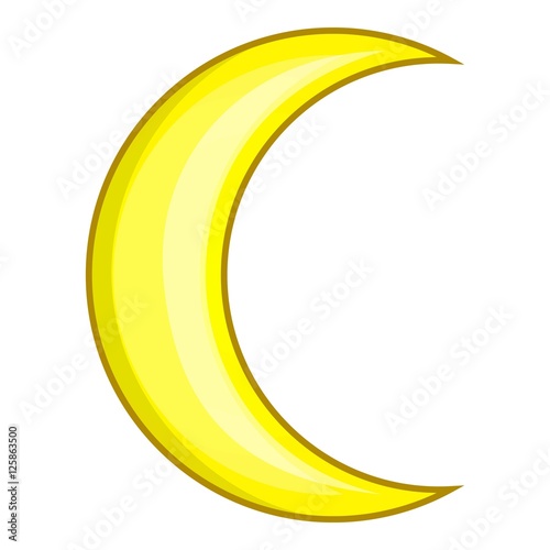 Crescent moon icon. Cartoon illustration of moon vector icon for web design