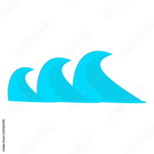 Three sea waves icon. Cartoon illustration of three sea waves vector icon for web