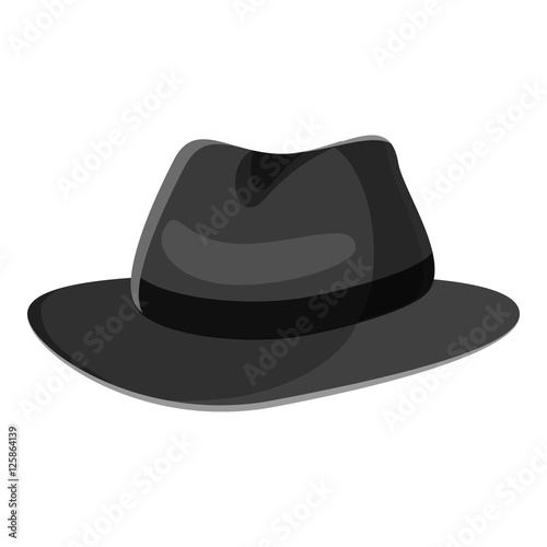 Hat icon. Gray monochrome illustration of hat vector icon for web