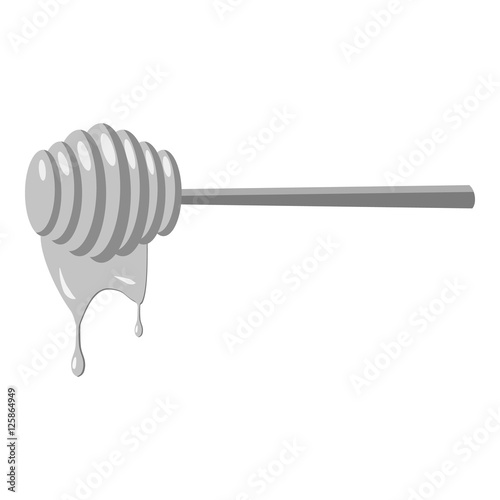 Stick for honey icon. Gray monochrome illustration of stick for honey vector icon for web