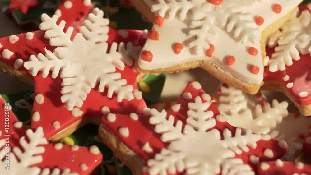 Video 4k, decorating cookies of ginger cake for Christmas. multi-colored cookies. Multi-colored a liver for Christmas. Beautiful cookies. Festive cookies. The tasty decorated cookies. It is a lot of Video 4k, decorating cookies of ginger cake for Christmas. multi-colored cookies. Multi-colored a liver for Christmas. Beautiful cookies. Festive cookies. The tasty decorated cookies. It is a lot of