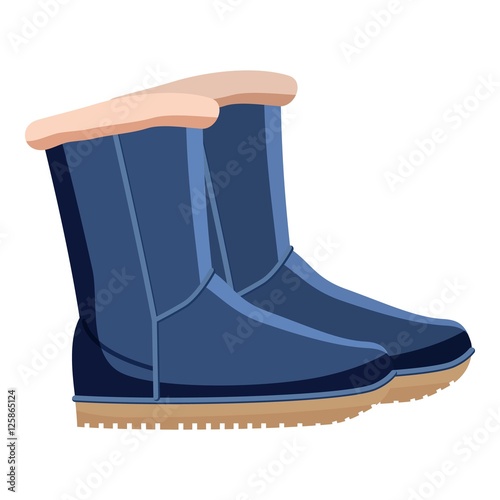 Pair of blue winter shoes icon. Cartoon llustration of pair of blue winter shoes vector icon for web