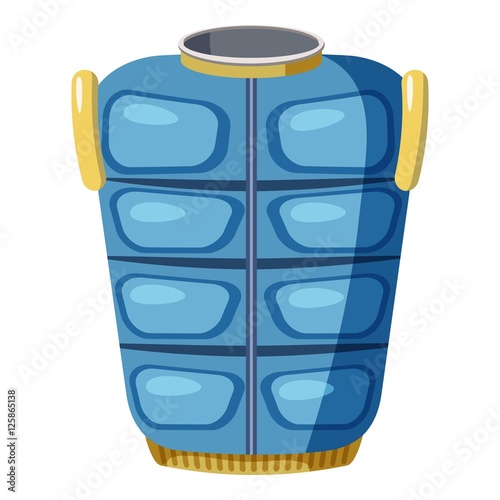Blue warm vest icon. Cartoon llustration of blue warm vest vector icon for web