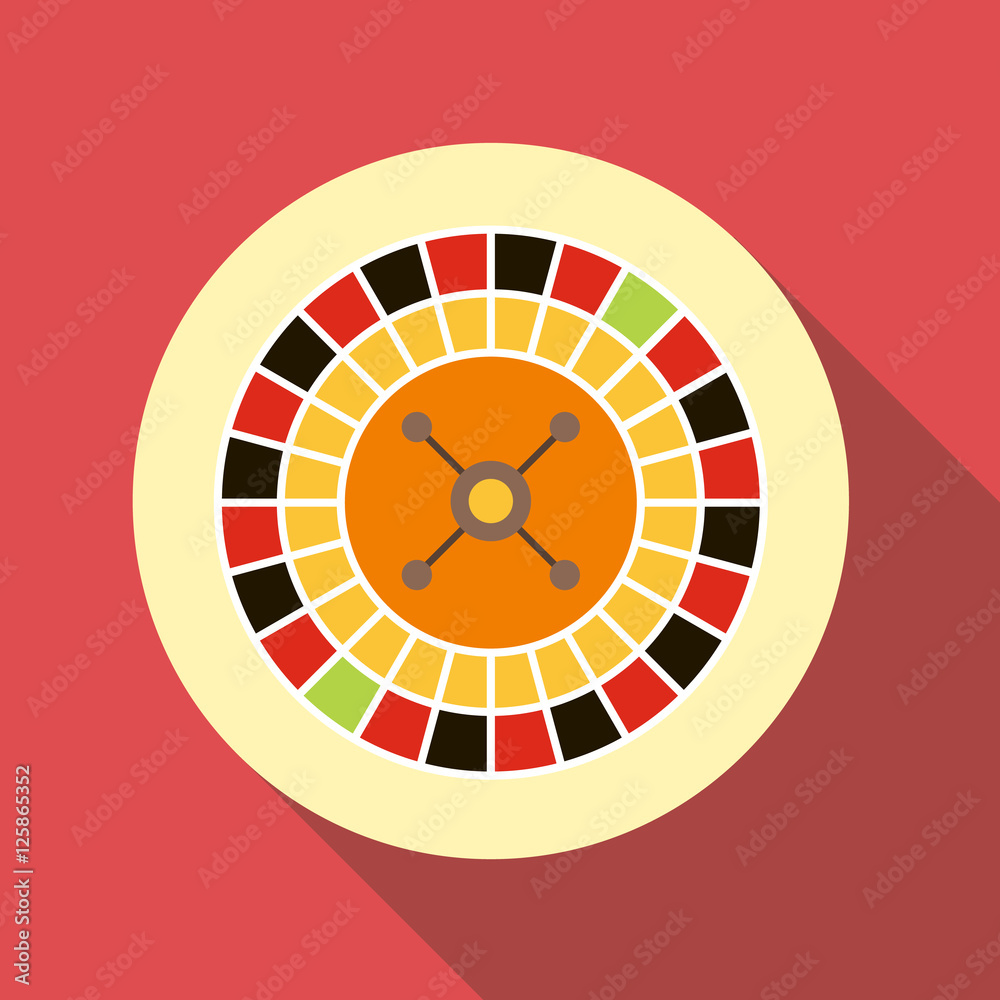 Casino roulette icon. Flat illustration of casino roulette vector icon ...