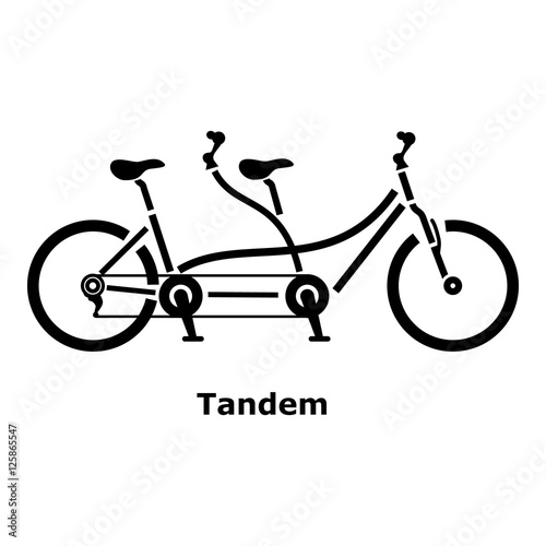 Tandem bicycle icon. Simple illustration of tandem bicycle vector icon for web
