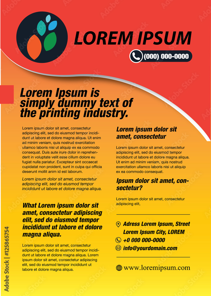 Obraz premium Leaflet Page Template Design