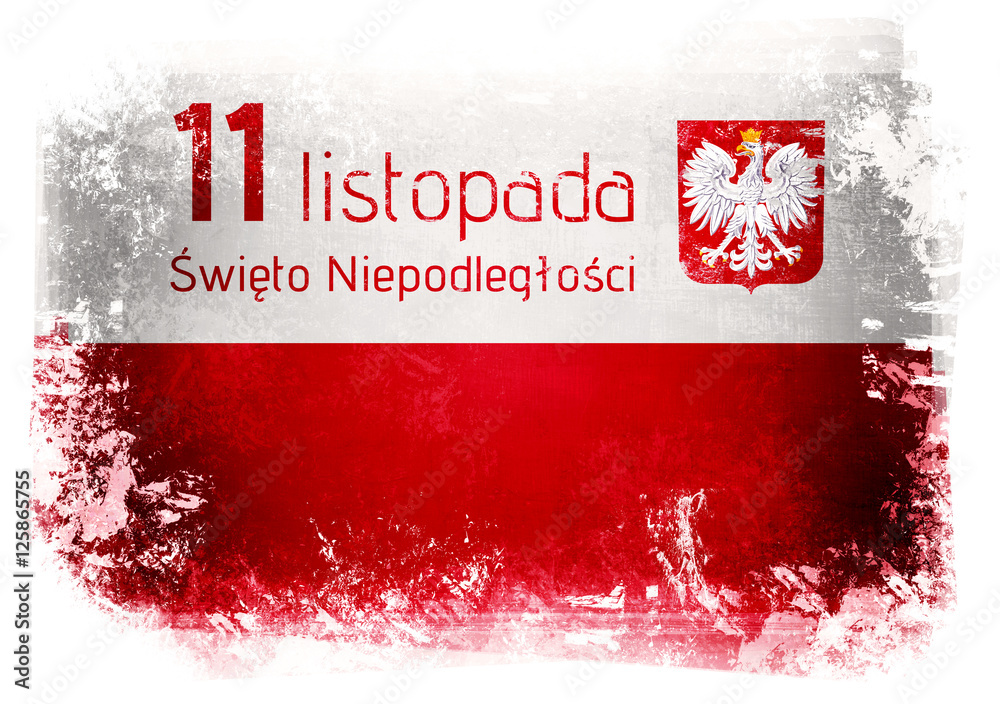 Plakat w ramie 11 listopada - Narodowe Święto Niepodległości w Polsce -  polen, niezależności, godło, fototapety | Foteks