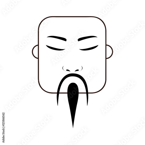 east asian traditional man icon image vector illustration design 