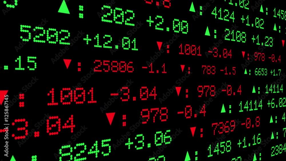 Display of Stock Exchange 2D animation Display of Stock Exchange 2D animation