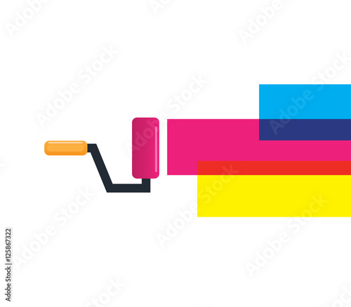 Roller Brush and Cmyk Color