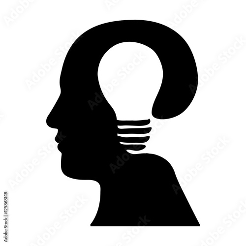 head and lightbulb abstract wisdom icon image vector illustration design