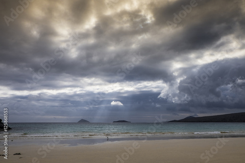 Cloudscape and Beach  Floreanna Island  Galapagos