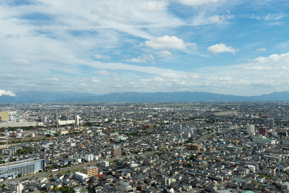 Fototapeta premium 万代島ビル展望台からの東側の景色