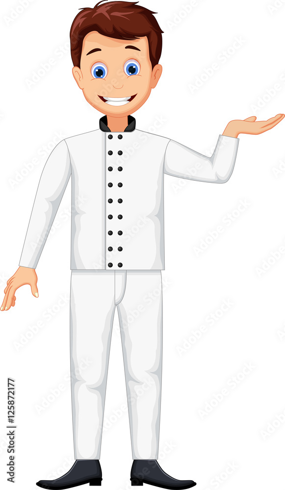 funny chef cartoon posing