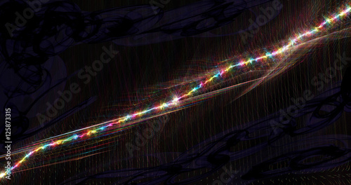 Diagonal Line Of Rainbow Colors On Dark Background