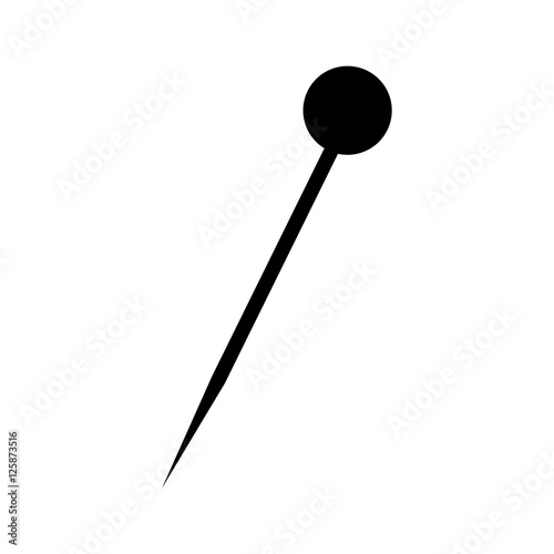 pincushion with colorful pins icon over white background. tailor shop design. vector illustration