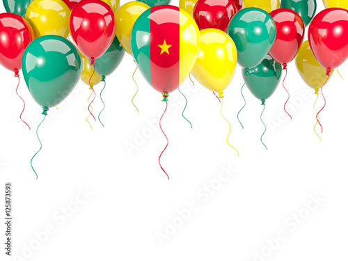 Flag of cameroon on balloons